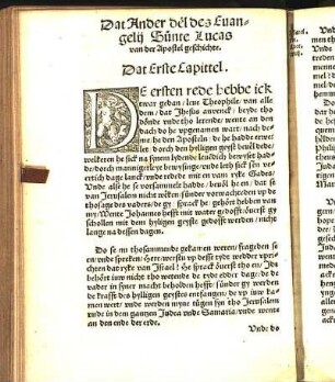 Dat Erste Capittel. [bis Dat Teynde Capittel.]