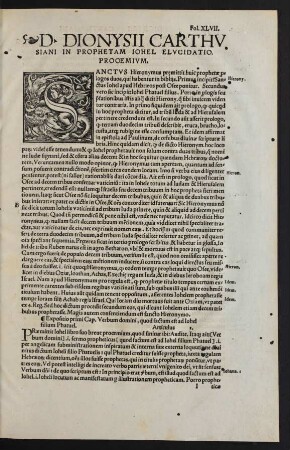 D. Dionysii Carthusiani In Prophetam Iohel Elucidatio.