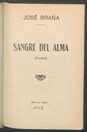 Sangre del alma : (poesías)