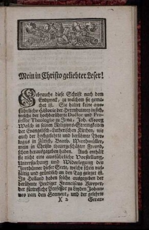 Mein in Christo geliebter Leser!