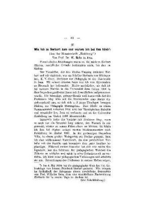 Wie ich zu Herbart kam und warum ich bei ihm blieb : (aus der Monatschrift "Erziehung")