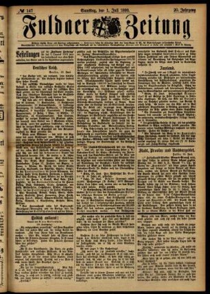 Ausgabe vom Samstag, den 01. Juli 1893.