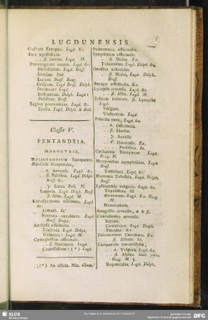 Classis V. Pentandria