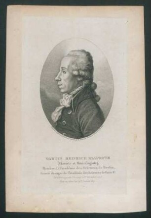 Martin Heinrich Klaproth (Chemiste et Minéralogiste)