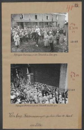 Gefangene Franzosen in der Zitadelle zu Lille 1915