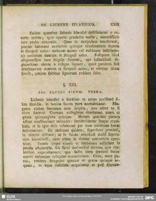§. XIII. [sic] Sal Alcali Fixum Terra