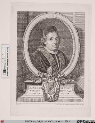 Bildnis Papst Clemens XIII. (Carlo Rezzonico) (reg. 6. 7. 1758 - 2. 2. 1769)