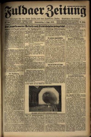 Ausgabe vom Donnerstag, den 05. September 1929.