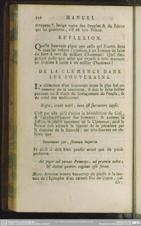 De La Clémence Dans Les Souverains