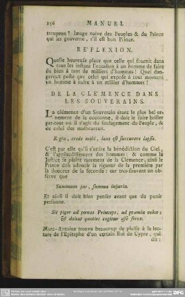 De La Clémence Dans Les Souverains