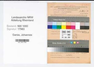 Entnazifizierung Johannes Ganss, geb. 04.12.1888 (Lehrer)