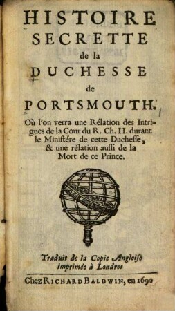 Histoire secrette de la Duchesse de Portsmouth