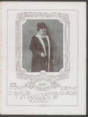 La sra. doña Carmen M. de Barone y su mansión en Pocitas - [Fotografía] : Foto Van Riel