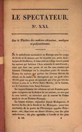 Le Spectateur ou Variétés historiques, littéraires, critiques, politiques et morales. 3. 1815