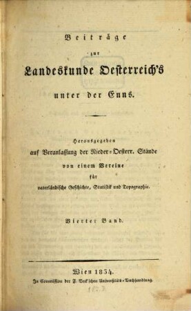Beiträge zur Landeskunde Österreich's unter der Enns. 4. 1834