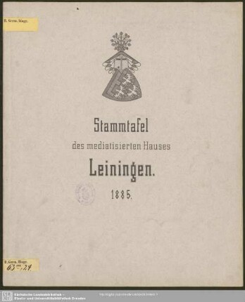 Stammtafel des mediatisierten Hauses Leiningen