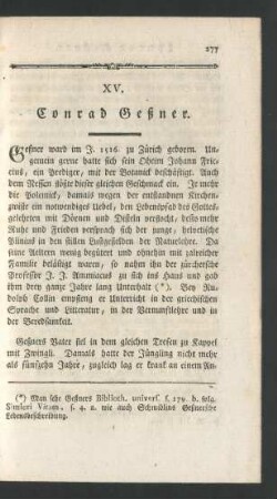 XV. Conrad Geßner.