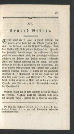 XV. Conrad Geßner.