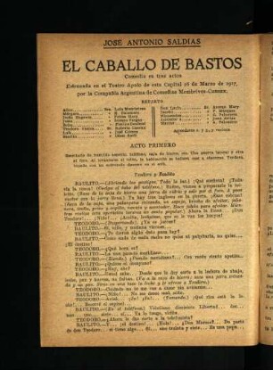 El caballo de bastos : comedia en tres actos