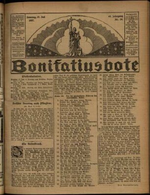 Erste Ausgabe vom Sonntag, den 17. Juli 1927.