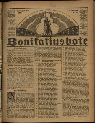 Erste Ausgabe vom Sonntag, den 17. Juli 1927.