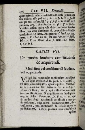 Caput VII. De modis feudum constituendi & acquirendi.