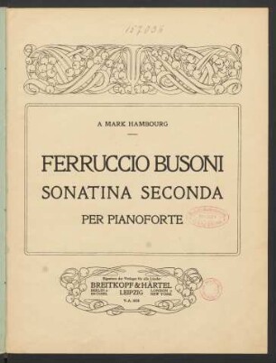 Sonatina seconda : per pianoforte
