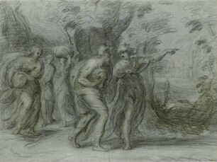Der Engel führt Lot und seine Familie aus Sodom