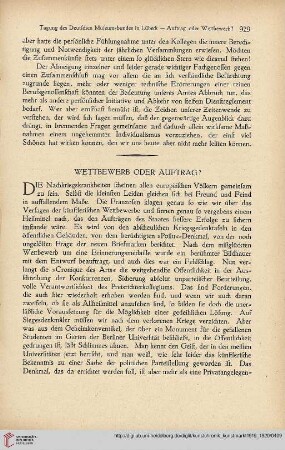 Wettbewerb oder Auftrag
