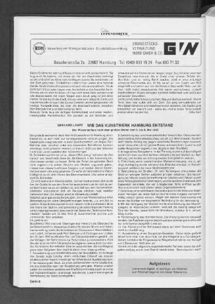 Gerhard Lampe Wie das Kunstwerk Hamburg entstand