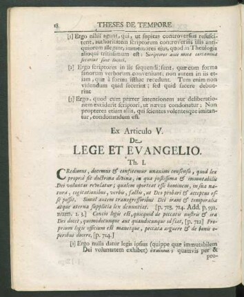 Ex Articulo V. De Lege Et Evangelio.