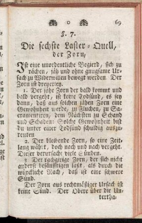 §. 7. Die sechste Laster-Quell, der Zorn,