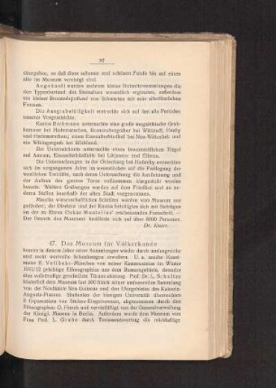 47. Das Museum für Völkerkunde