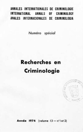 Recherches en criminologie