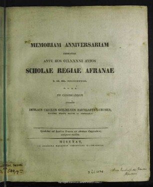 Symbolae ad lexica Graeca ex Aretaeo Cappadoce, scriptore medico