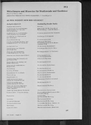 IV.1 An wen wendet sich der Student?