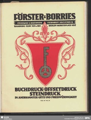 Förster & Borries Buchdruck Offsetdruck Steindruck