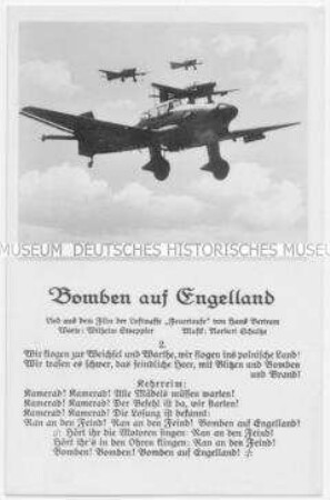 Liedpostkarte "Bomben auf Engelland"