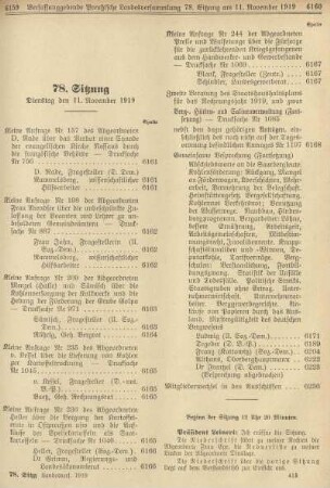 78. Sitzung. Dienstag den 11. November 1919