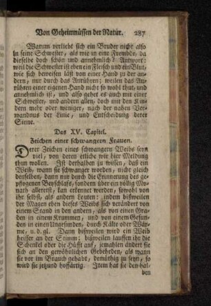 Das XV. Capitel. Zeichen einer schwangern Frauen.