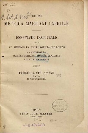 De re metrica Martiani Capellae