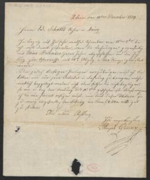 Brief an B. Schott's Söhne : 14.12.1829