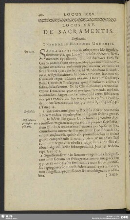 Locus XXV. De Sacramentis
