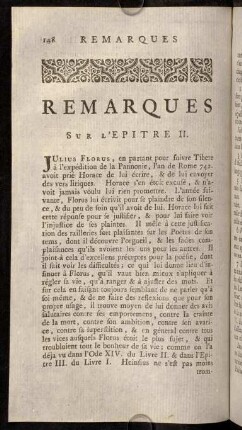 148-189, Remarques sur l'Epitre II.