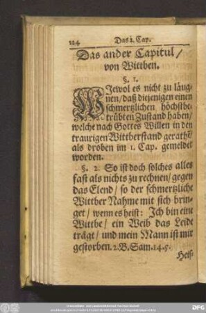 Das ander Capitul/ von Wittben.