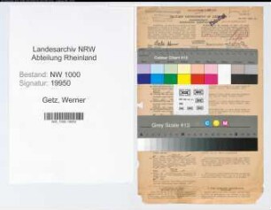 Entnazifizierung Werner Getz, geb. 15.05.1886 (Landessekretaer)