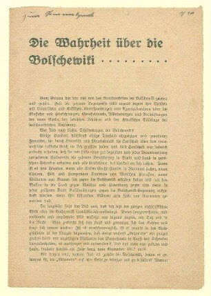 Propagandaschrift zur Lage in der Sowjetunion.
