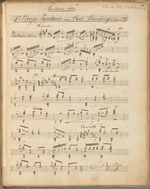 Fantasien, Gitarre, A-Dur, op. 34 - BSB Mus.N. 122,814#Beibd.1