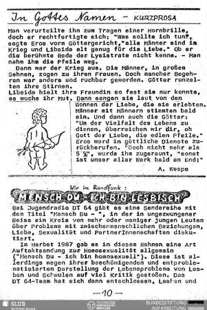 In Gottes Namen : Kurzprosa