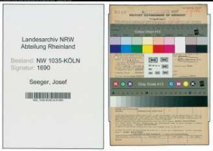 Entnazifizierung Josef Seeger , geb. 01.02.1904 (Kaufmaennischer Angestellter)